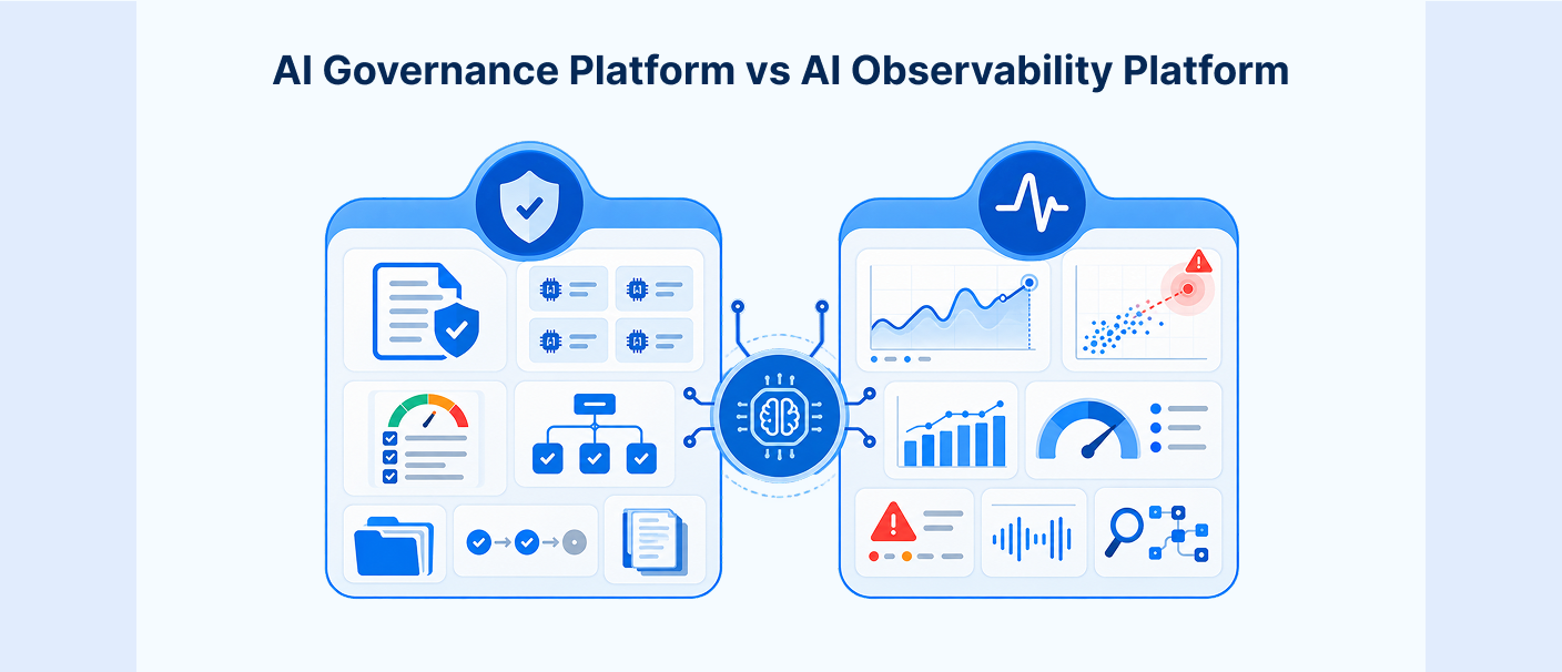 AI governance platform vs AI observability platform comparison for compliance, monitoring and AI risk management