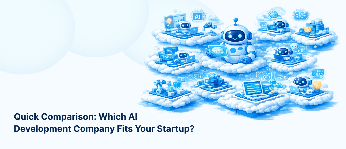 Comparison of AI development companies and service models for startups