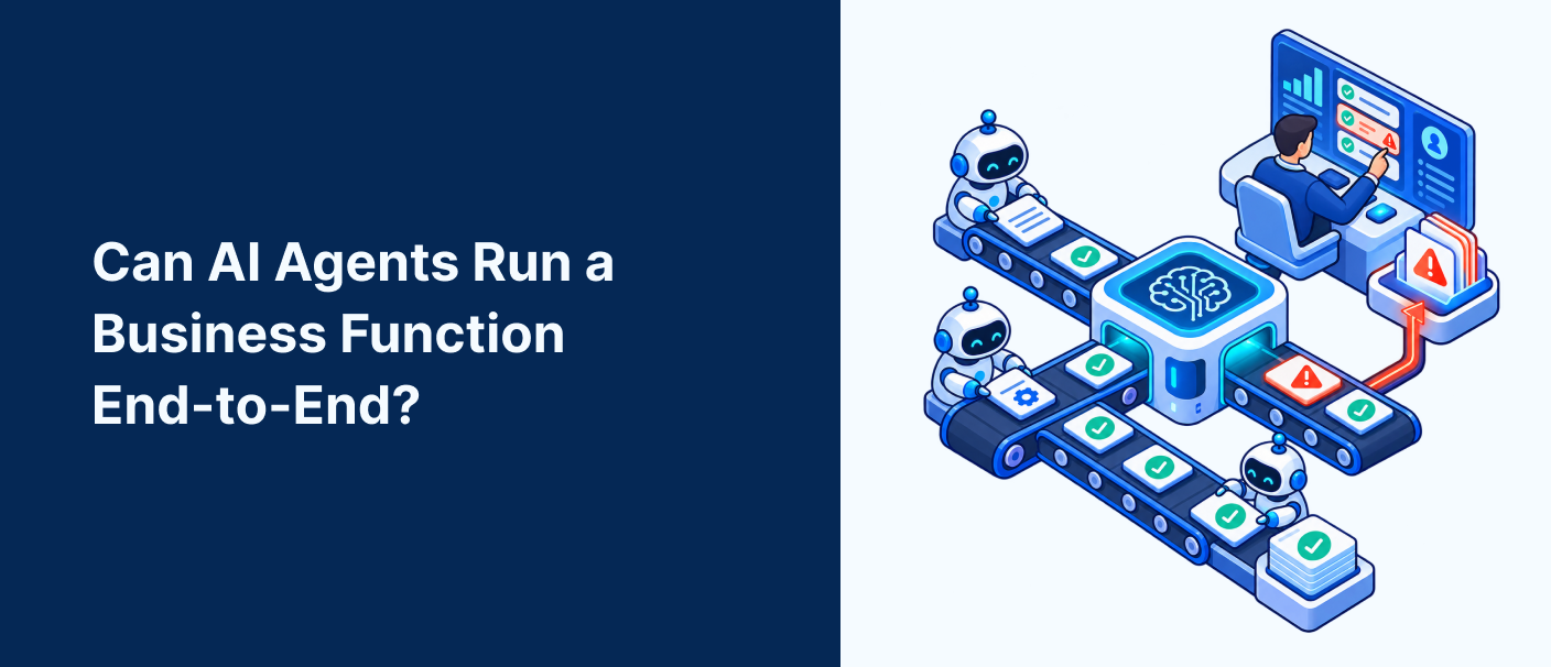 AI agents automating an end-to-end business workflow with human oversight